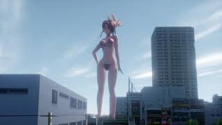 [Giantess][MMD] Growth & ドーザー