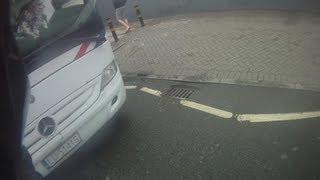 Biker Rear Ended By Coach (lightly shunted) Polonia Transport Coach
