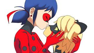 Ladybug e Cat Noir FanaArt Kissing Bonus gif parte 1 Mouse Speed Paint Tool Sai