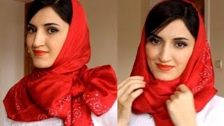 Как красиво ЗАВЯЗАТЬ ПЛАТОК ШАРФ КОСЫНКУ-4 КРАСИВЫХ варианта headscarf