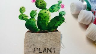 선인장/수채화 인테리어활용/ 기초수채화/화분
Cactus/watercolor interior use/ basic watercolor painting/ flowerpot