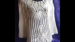 Кофточка с ананасами . Часть 1.Crochet blouse with pineapple