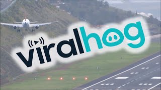 Plane Attempts to Land at Madeira Airport in Strong Winds || ViralHog