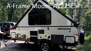 Rockwood A-Frame A122SESP setting up camper. Solo Camping, Sleeper Michigan