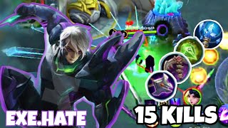 PERFECT GUSION HAND SPEED BY EXE.HATE 15 KILLS | GUSION GAMEPLAY ✓
