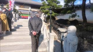 Elderly Guy in the New Year's Visit to the Buddhist Temple in Okayama 2020