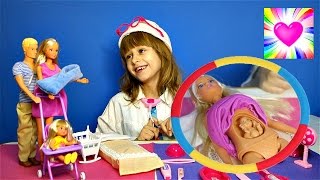 Штеффи Беременная Маша Принимает РОДЫ Семья Штеффи Распаковка Видео для детей Кукла Рожает Сборник
