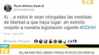 Avance William Saab pidió liberar a presos políticos con orden de excarcelación