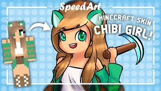 Minecraft Skin Inspired: Chibi Girl |Speedart| Paint Tool Sai :Tristan Journey: