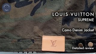 Camo Denim Jacket Detailed Review by Louis Vuitton x Supreme Men's F/W '17