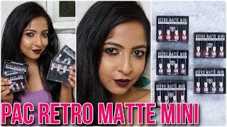 PAC RETRO MATTE MINI KIT | Swatches & Review | ALL 5 KITS | Stacey Castanha