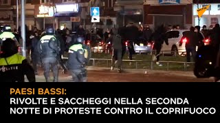 Paesi Bassi, rivolte e saccheggi nella seconda notte di proteste contro il coprifuoco