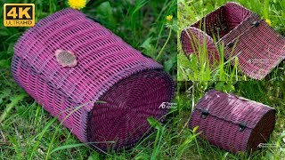 Шкатулка-Сундучок из газетных трубочек.