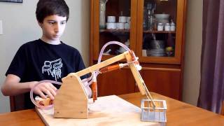 Syringe Actuated Mechanical Arm (grade 8 project) (video 2)