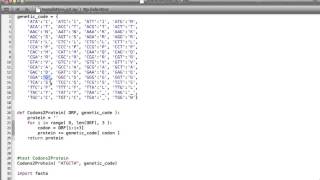 Translation from DNA to protein, Python