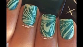 St Patrick's Day: Water Marble Nail Art Tutorial