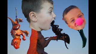 ДИНОЗАВРЫ И ВЕСЕЛЫЙ ЕГОРКА! ЛЕГО ДИНОЗАВРЫ И ИГРУШКИ МАЙНКРАФТ! Челлендж мама и сын