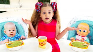 Diana Bermain Menjadi Pengasuh Untuk Bayi Oliver | Little Ange l Diana and Roma Bahasa Indonesia