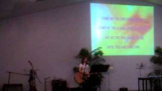 Youth Sunday. Amber leading worship.