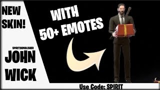 Fortnite NEW *JOHN WICK* Skin (50+ Emote Showcase)