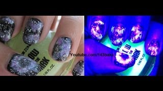Glow in the Dark Galaxy Nails