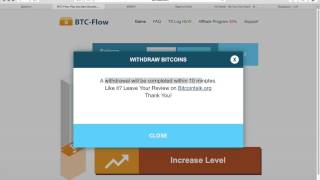 Вывод сатошей с BTC FLOW на Биткоин кошелек