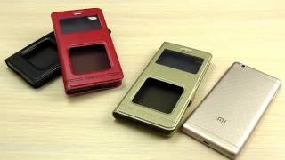 ОБЗОР: Оригинальный Кожаный Чехол-Книжка для Xiaomi Redmi 3 с Окном и Функцией Подставки "Momax"