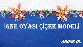 İğne oyası pullu çiçek modeli yapımı
