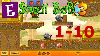 Улитка Боб 3   Египет Прохождение 1-10 уровень. Snail Bob 3   Egypt Journey