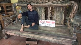 Bộ ghế minh nghê gỗ mun cột 16, 10 món Siêu VÍP. Chị Tuyết Tân Phú TPHCM. 15-7-2017 đồ gỗ thành luân