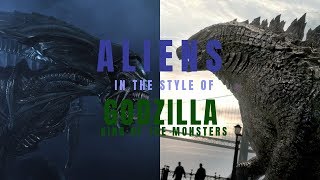 Aliens in the style of Godzilla: King of the Monsters(2019)