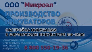 Настройка режима инкубации в фермерском инкубаторе ИФ 1000