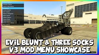 GTA 5: BEST ''SCRIPT MOD MENU'' EVIL BLUNT AND THREE SOCKS V3 - MOD MENU SHOWCASE (GTA 5 MODS)[+DL]