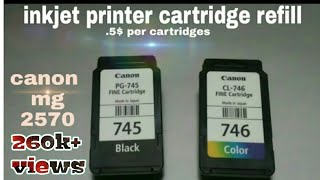 Canon pixma mg 2570s/2470 cartridges refill, Inkjet printer cartridge refill ?% working, & Reset