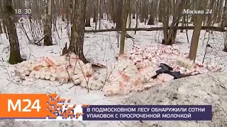 В подмосковном лесу обнаружили сотни упаковок с просроченной молочкой - Москва 24