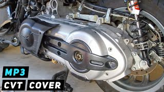 Piaggio MP3 - CVT / Transmission Cover Installation | Mitch's Scooter Stuff