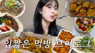 입짧은 먹방 브이로그 요즘 먹은 것들 모음집 크크크 치킨, 쌀국수, 케이크, 고추바사삭, 스타벅스, 오마카세, 연어덮밥