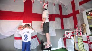 England's biggest fan turns his house into a World Cup football den.