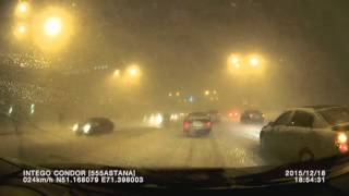 Буран в Астане 18.12.2015г. (ул. С. Сейфуллина)