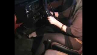 sexy girl cranking car, wont start pedal pumping