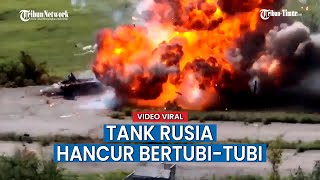 Duar! Serangan Roket Ukraina Hancurkan Tank dan Peralatan Tempur Rusia
