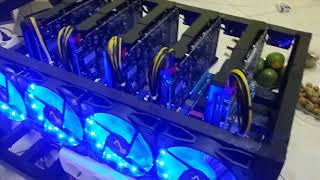 Testimoni mining rig power color 5 GPU RX570 8GB mod bios ETH 28 - 29 - 30 MHs