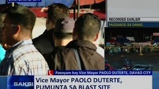 SAKSI: Vice Mayor Paolo Duterte, pumunta na sa blast site