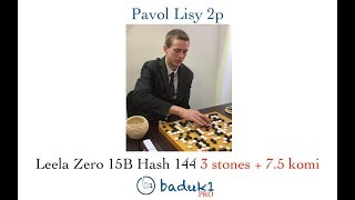 Pavol Lisy 2p vs Leela Zero 15B 153 on 3 handicap