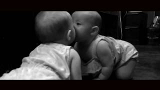 Baby kisses mirror