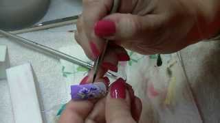 Nail art floreale e rete