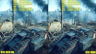 Battlefield 1 GTX 1080 Stock Vs GTX 1070 Overclocked Frame Rate Comparison