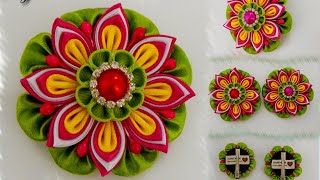 Канзаши Зажим Краски лета МК / DIY VELVET FLOWERS