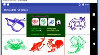 Android Chinese Dice - Single Player & Setup Mode 決戰魚蝦蟹
