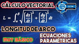 ????¿Longitud de arco de una curva con ecuaciones paramétricas? | ¡Muy básico!|Cálculo Vectorial